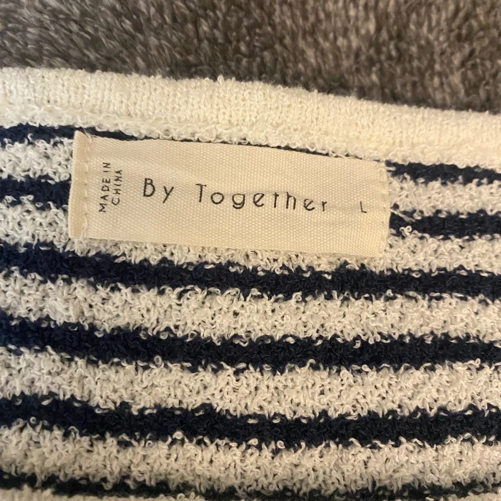 By Together Striped Navy and White Sweater L - Picture 2 of 3